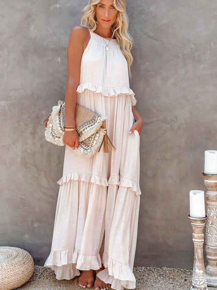 Madelyn | Boho Ruffle Maxi Dress - Benjamin New York