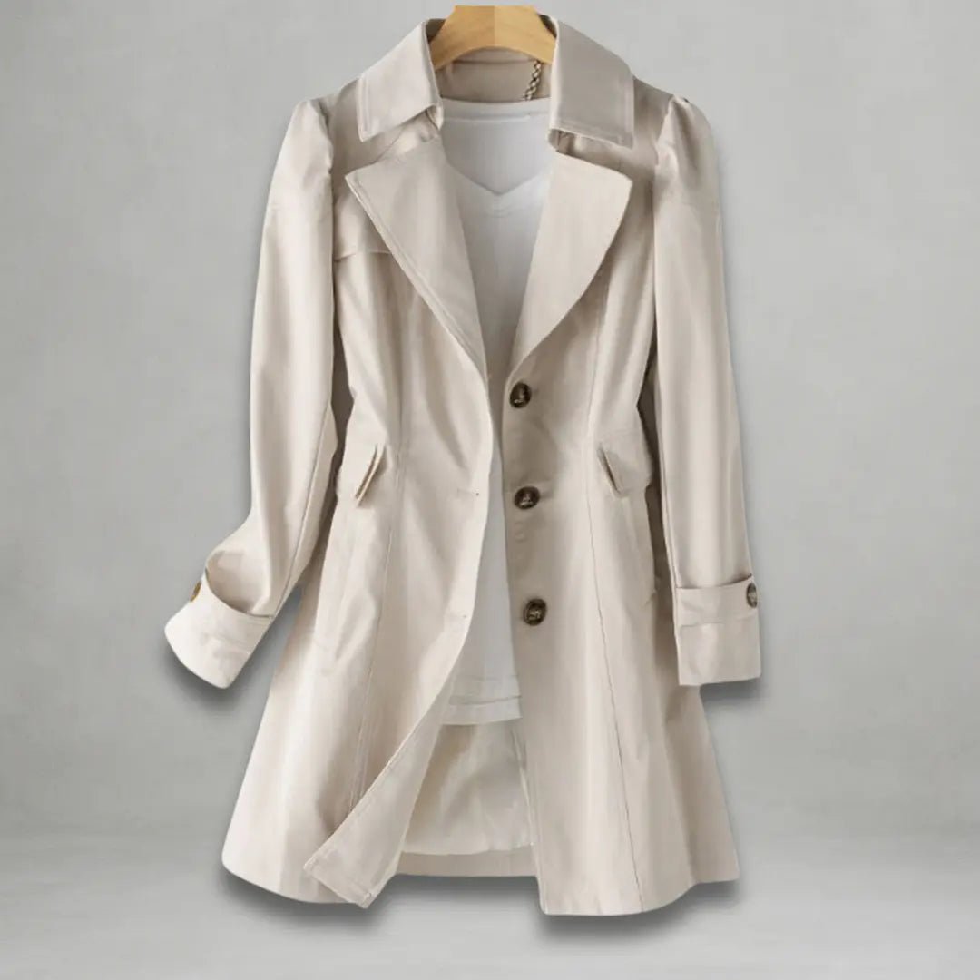 Daniela | Stylish Longline Button - Down Coat - Benjamin New York