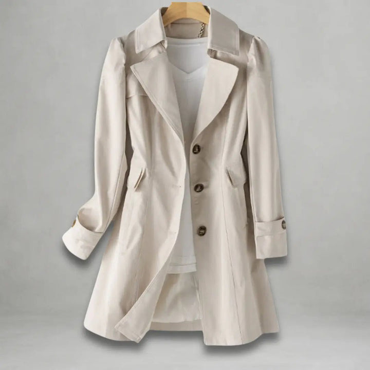 Daniela | Stylish Longline Button - Down Coat - Benjamin New York