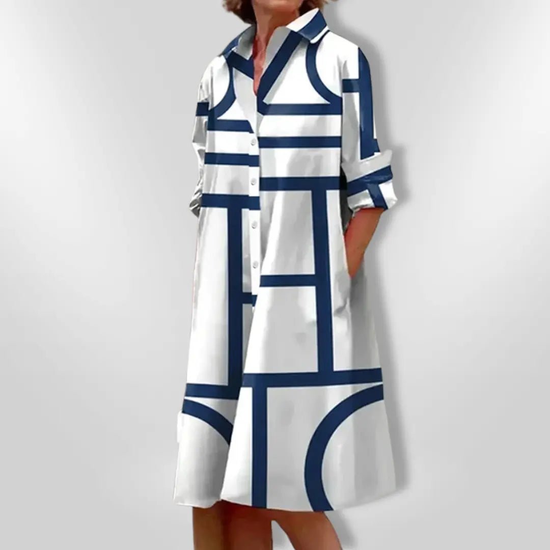 Monroe | Modern Grid Shirt Dress - Benjamin New York