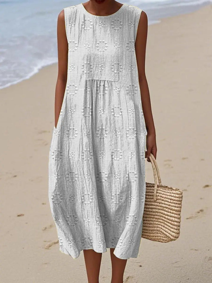 Clara | Sleeveless Embroidered Summer Dress - Benjamin New York