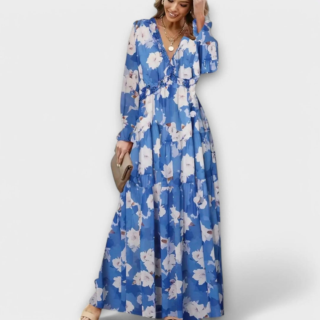Lillian | Romantic Sheer Floral Maxi Dress - Benjamin New York