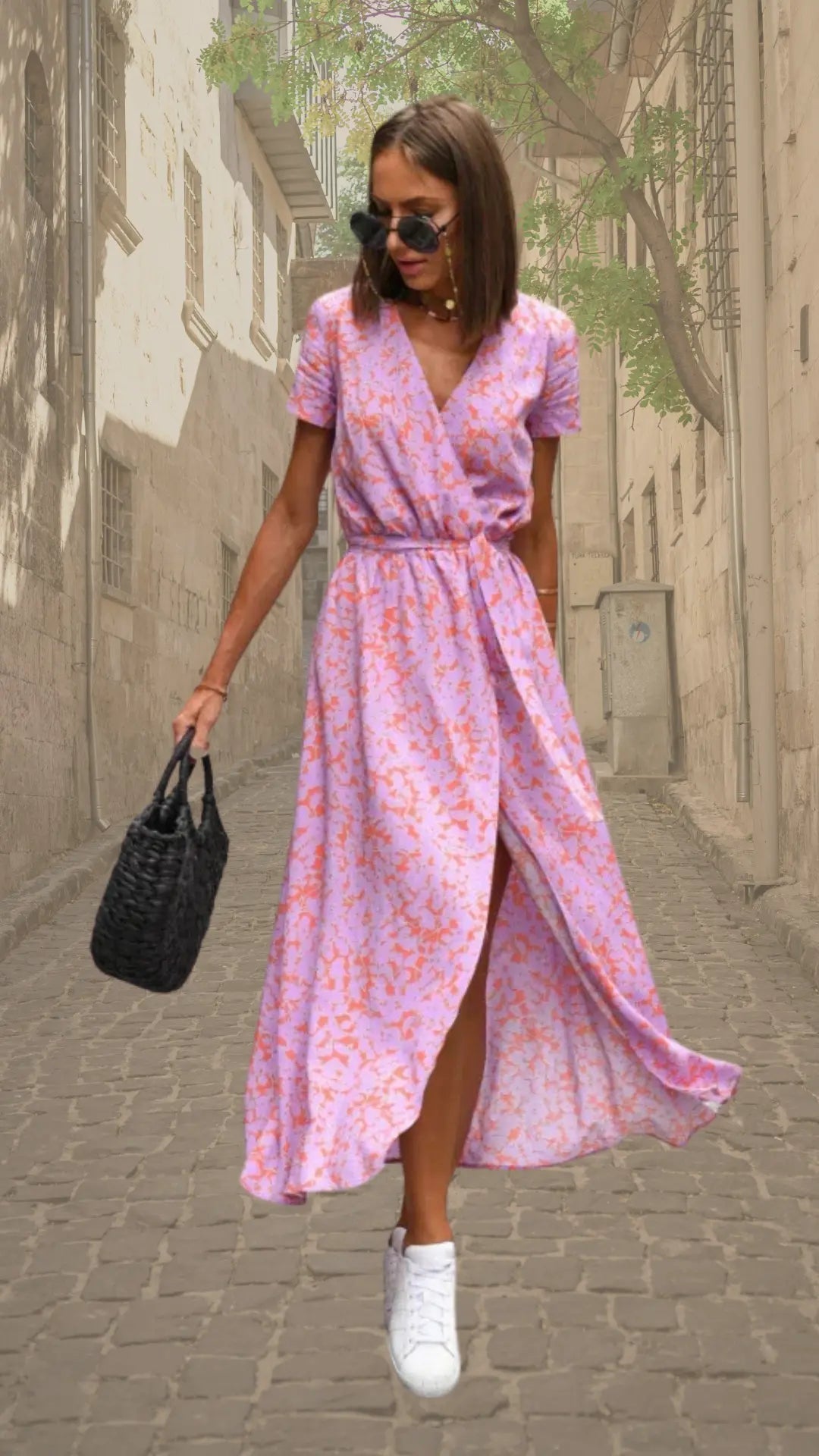Aubrey | Bold Floral Wrap Maxi Dress - Benjamin New York
