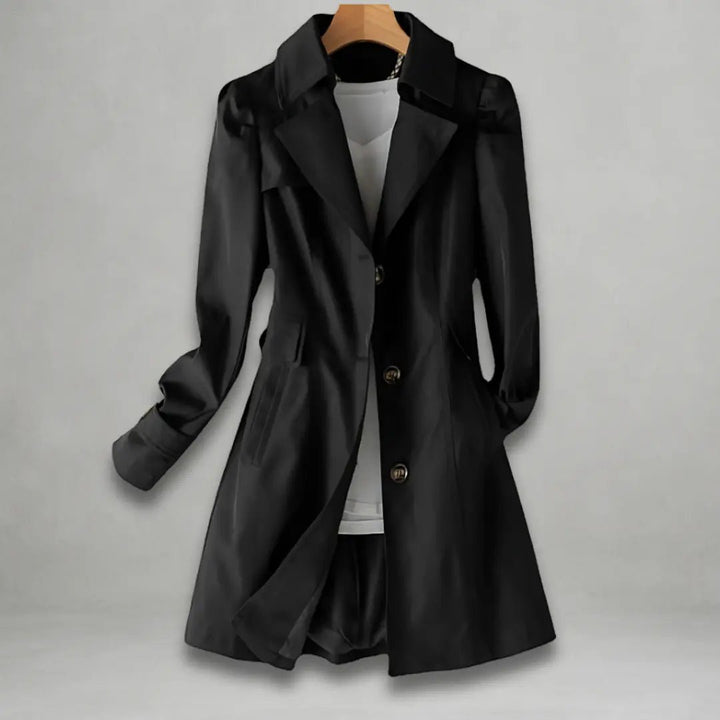 Daniela | Stylish Longline Button - Down Coat - Benjamin New York