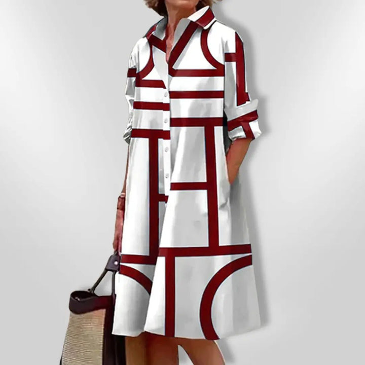 Monroe | Modern Grid Shirt Dress - Benjamin New York
