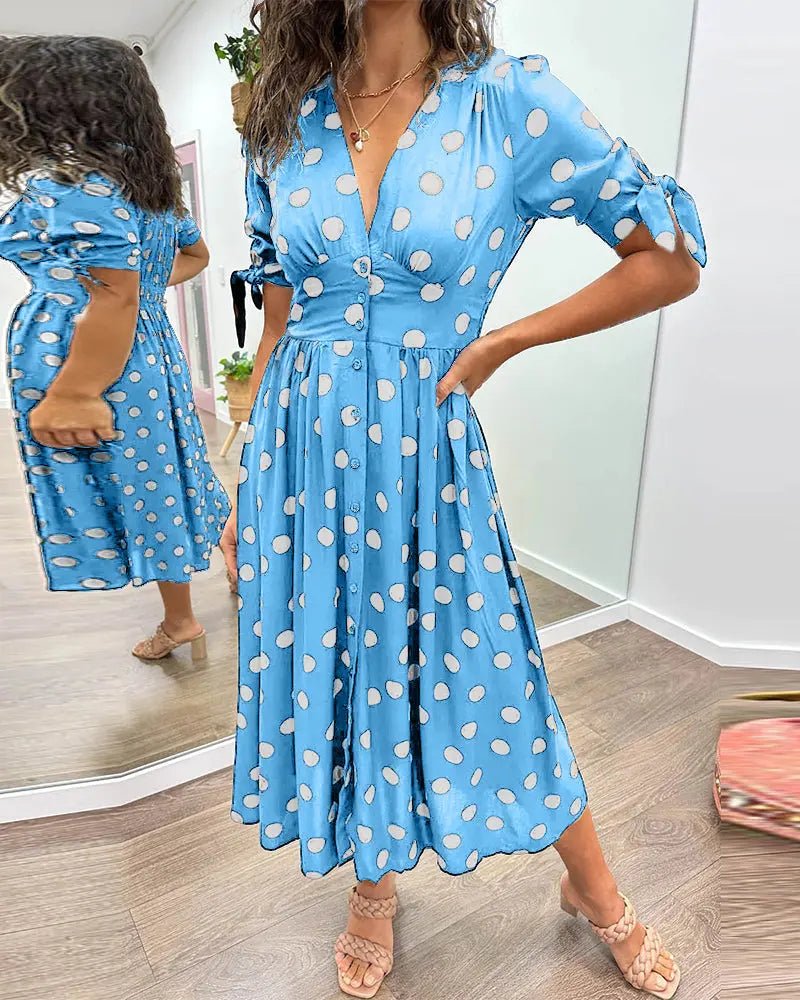 Martha | Vintage - Inspired Polka Dot Midi Dress - Benjamin New York