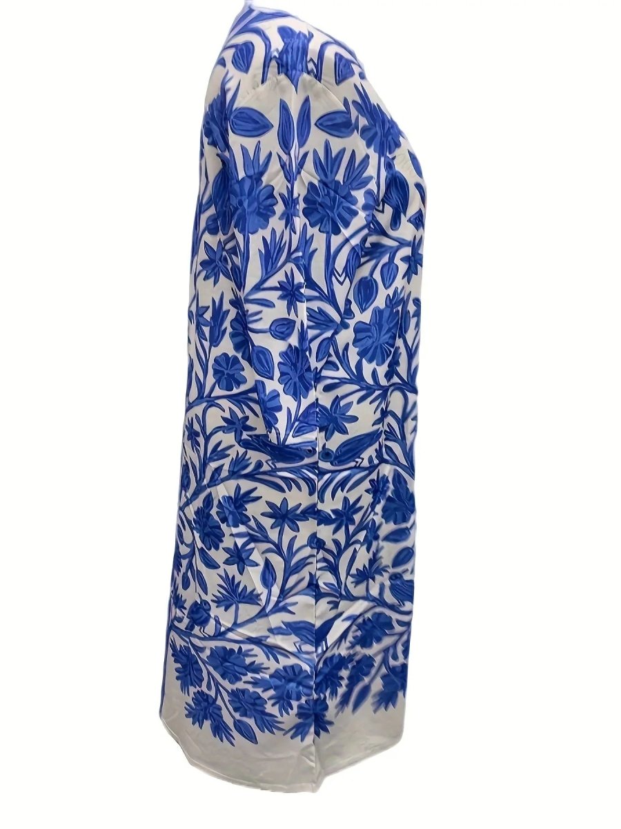 Elspeth | Blue Botanical Elegance Maxi Dress - Benjamin New York