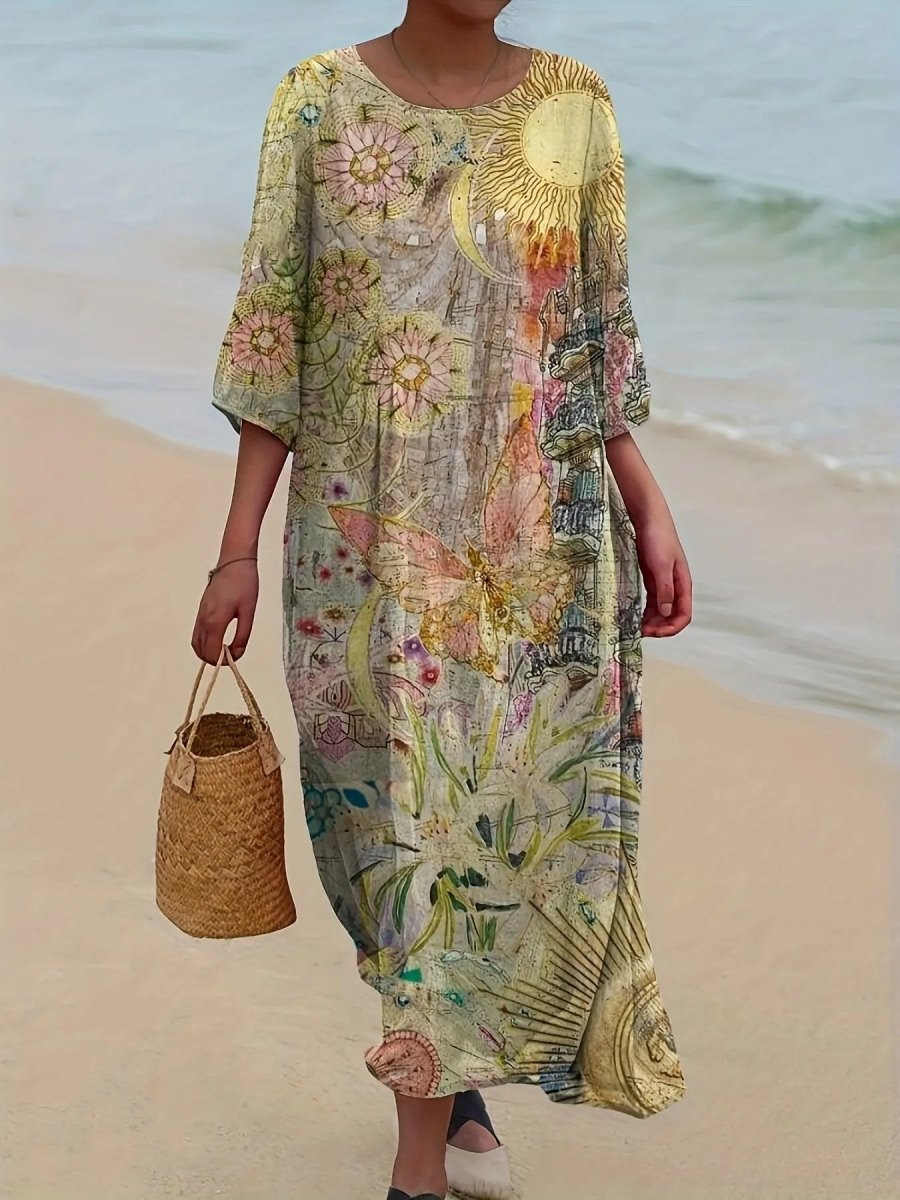 Celeste | Boho Dream Printed Maxi Dress - Benjamin New York