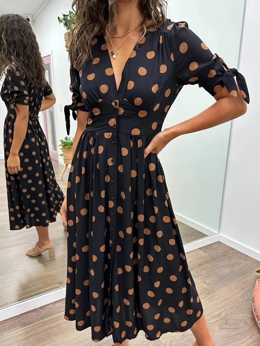 Martha | Vintage - Inspired Polka Dot Midi Dress - Benjamin New York