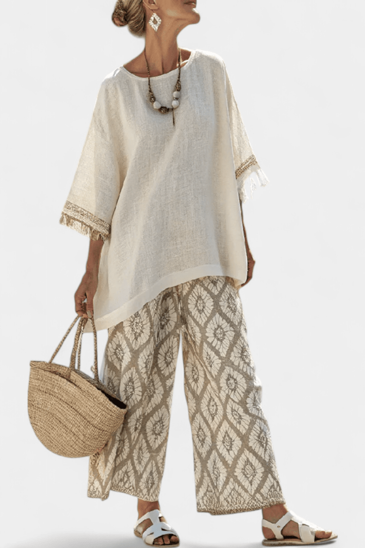 Alverra | Sophisticated Top & Casual Pants Set - Benjamin New York