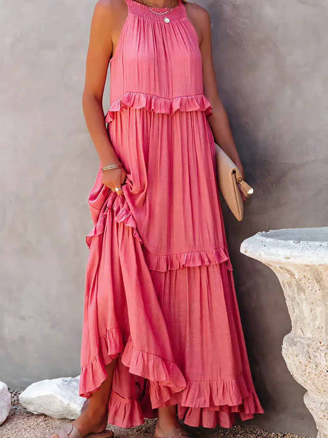 Madelyn | Boho Ruffle Maxi Dress - Benjamin New York