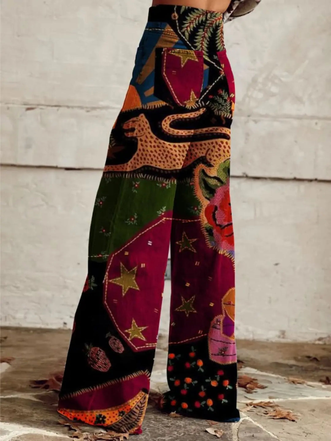 Lyra | Tapestry Jungle Print High - Waisted Wide - Leg Trousers - Benjamin New York