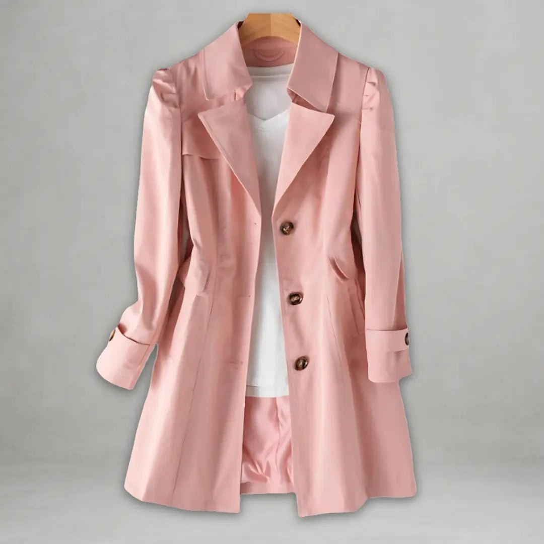 Daniela | Stylish Longline Button - Down Coat - Benjamin New York