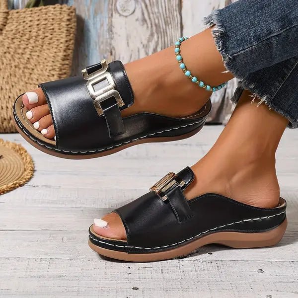 Brielle | Luxe Comfort Buckle Sandals - Benjamin New York
