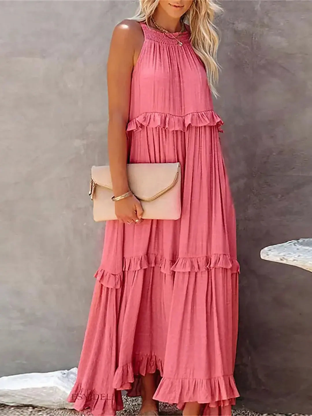 Madelyn | Boho Ruffle Maxi Dress - Benjamin New York