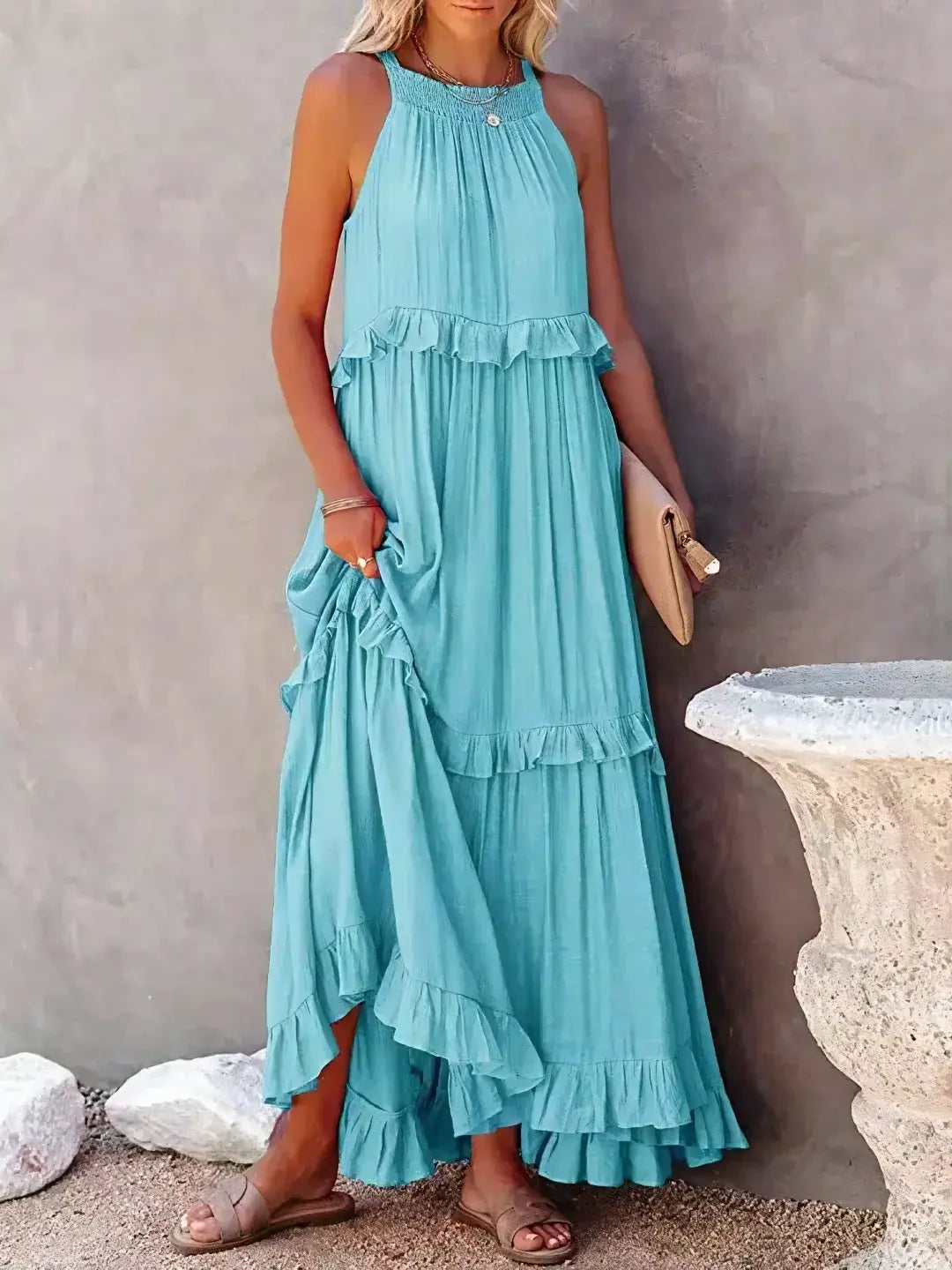 Madelyn | Boho Ruffle Maxi Dress - Benjamin New York