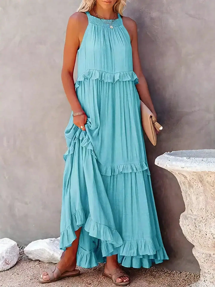 Madelyn | Boho Ruffle Maxi Dress - Benjamin New York