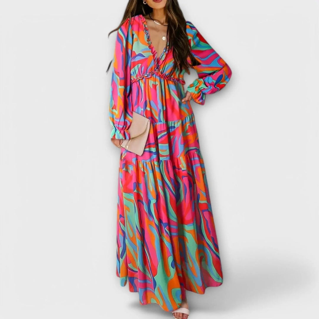 Lillian | Romantic Sheer Floral Maxi Dress - Benjamin New York