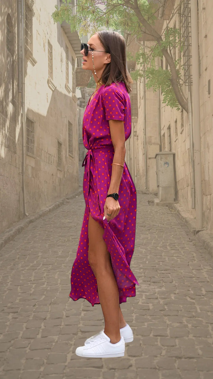 Aubrey | Bold Floral Wrap Maxi Dress - Benjamin New York