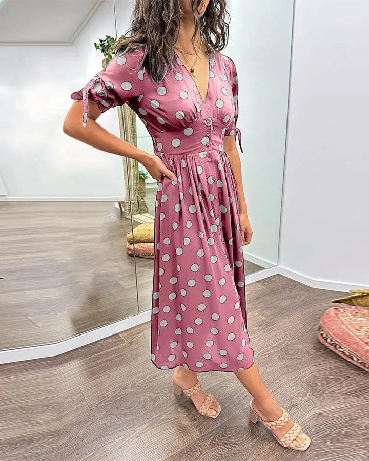 Martha | Vintage - Inspired Polka Dot Midi Dress - Benjamin New York