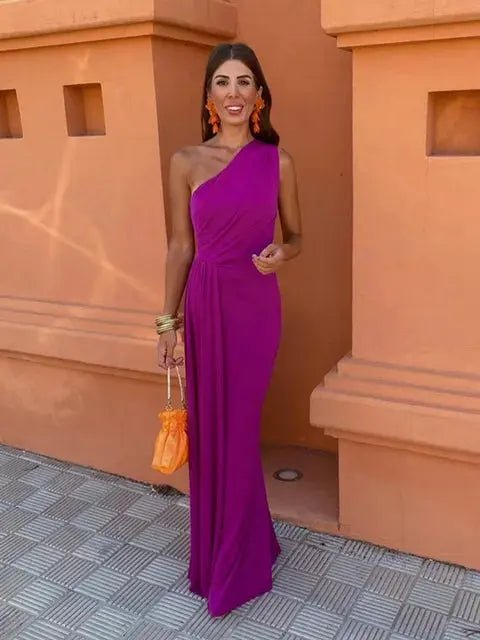 Juliette | One - Shoulder Draped Evening Gown - Benjamin New York