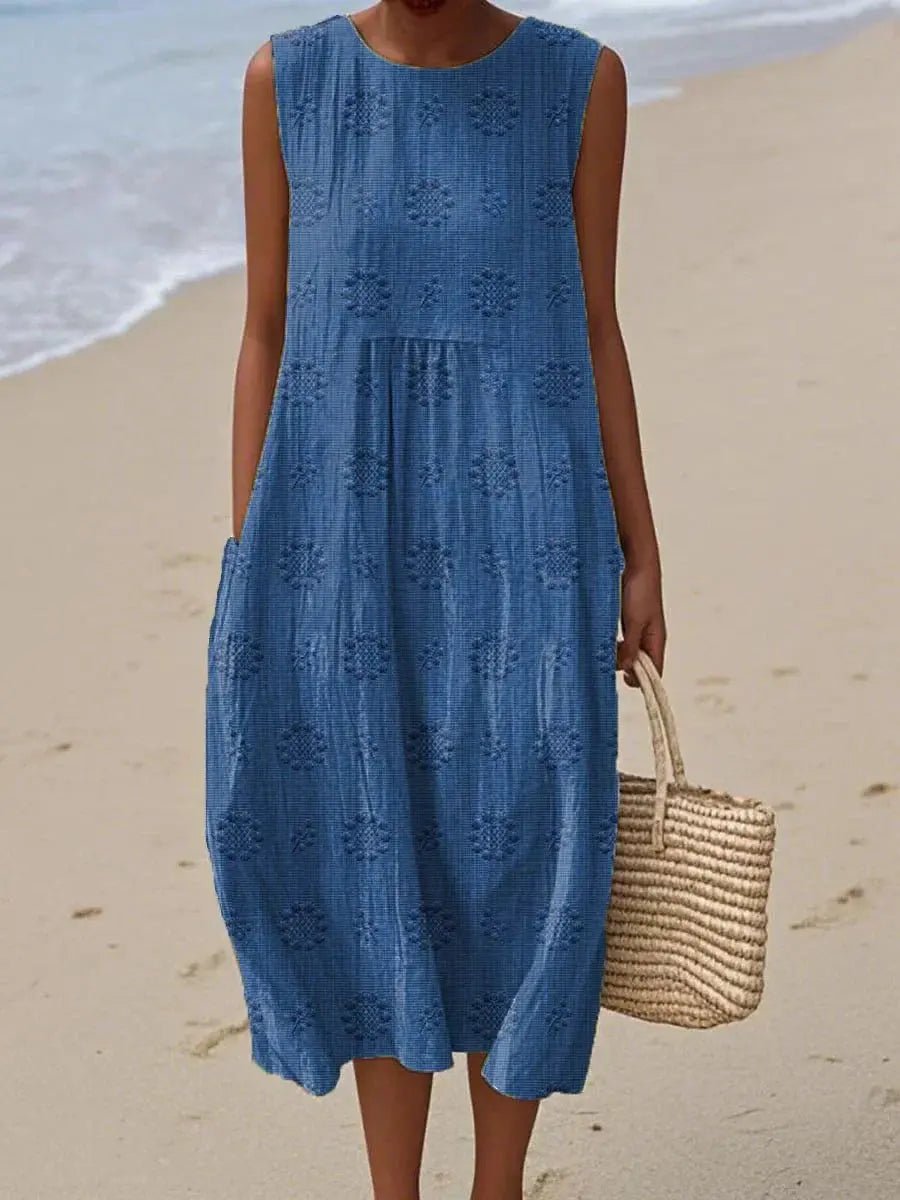 Gracelyn | Breezy Embroidered Sleeveless Beach Dress - Benjamin New York