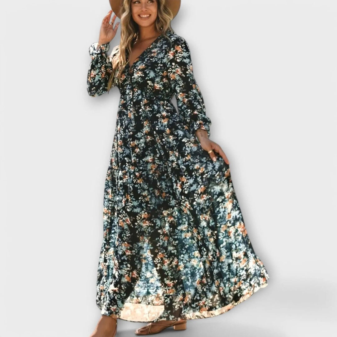 Lillian | Romantic Sheer Floral Maxi Dress - Benjamin New York