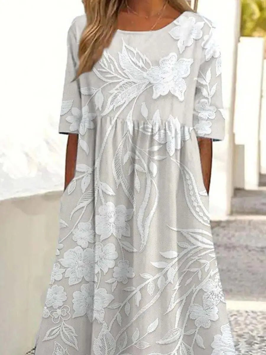Lana | Elegant Soft - Floral Maxi Dress - Benjamin New York