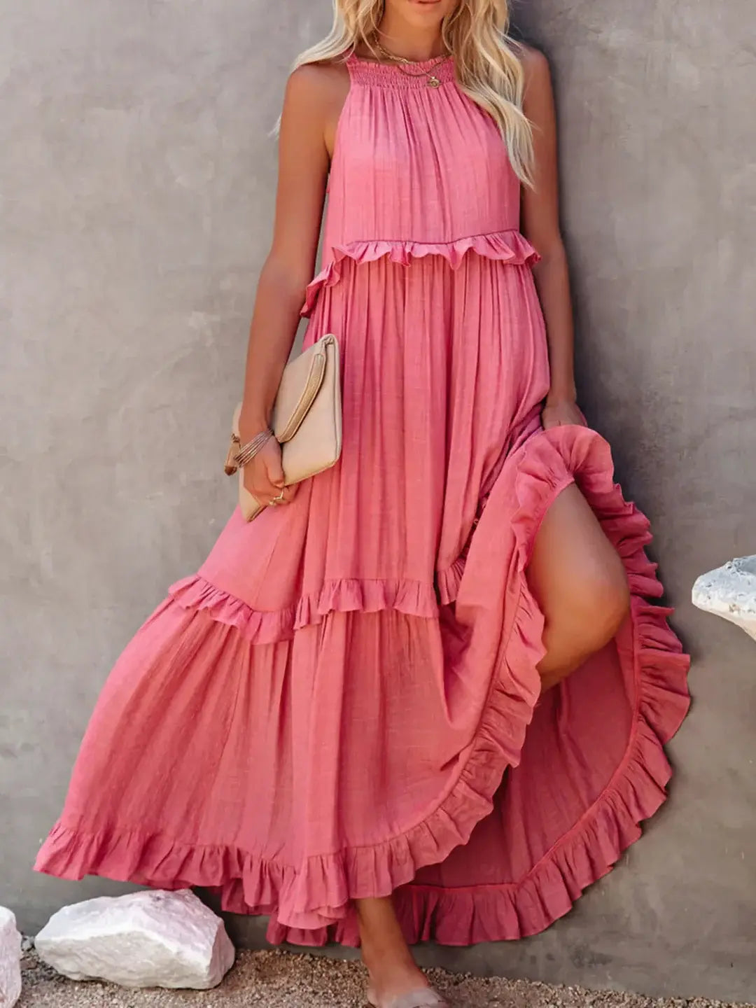 Madelyn | Boho Ruffle Maxi Dress - Benjamin New York