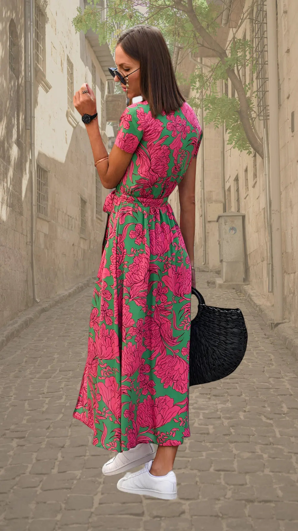 Aubrey | Bold Floral Wrap Maxi Dress - Benjamin New York