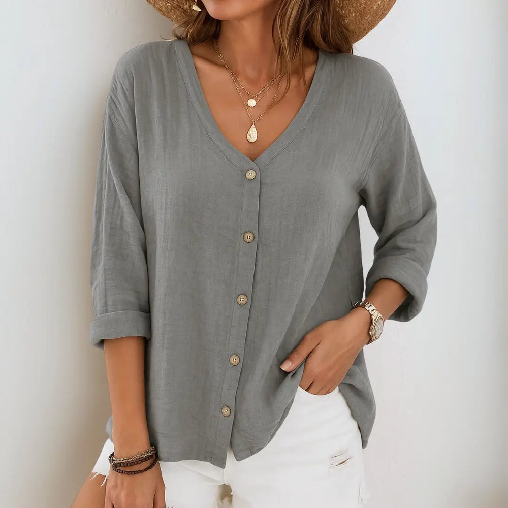 Brooklyn | Breezy Linen Button - Up Blouse - Benjamin New York