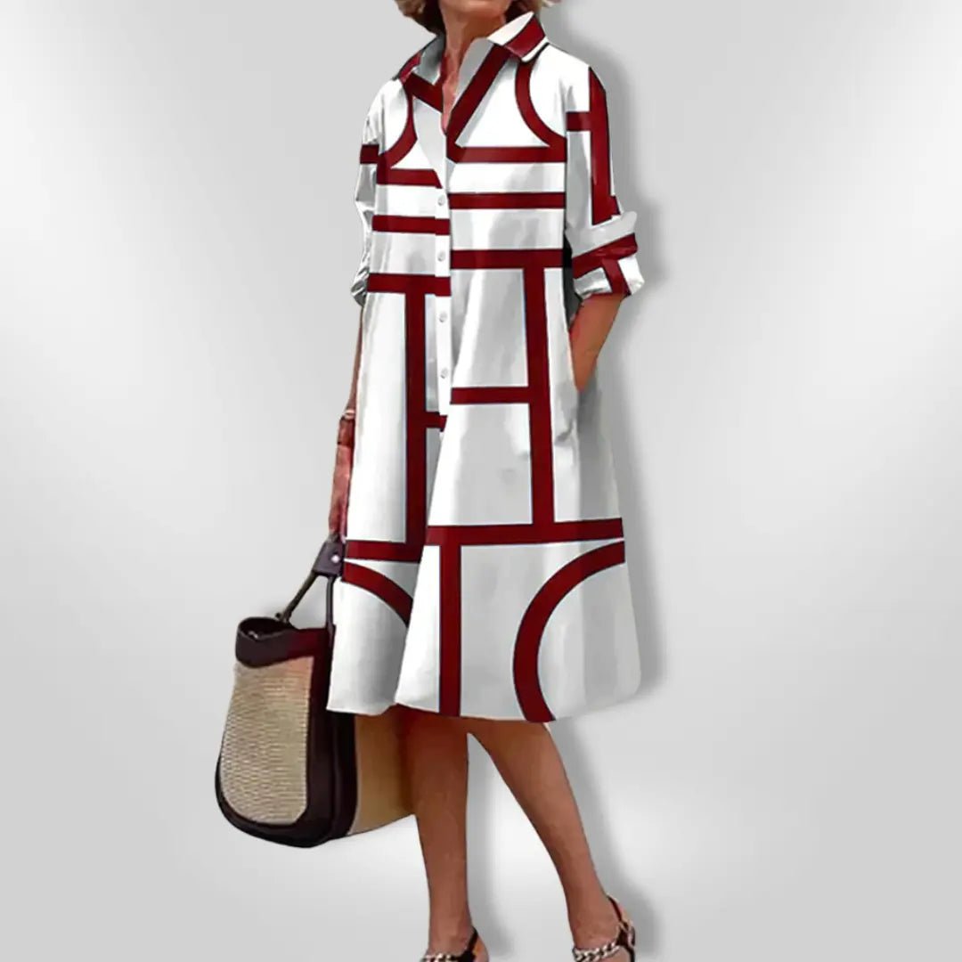Monroe | Modern Grid Shirt Dress - Benjamin New York