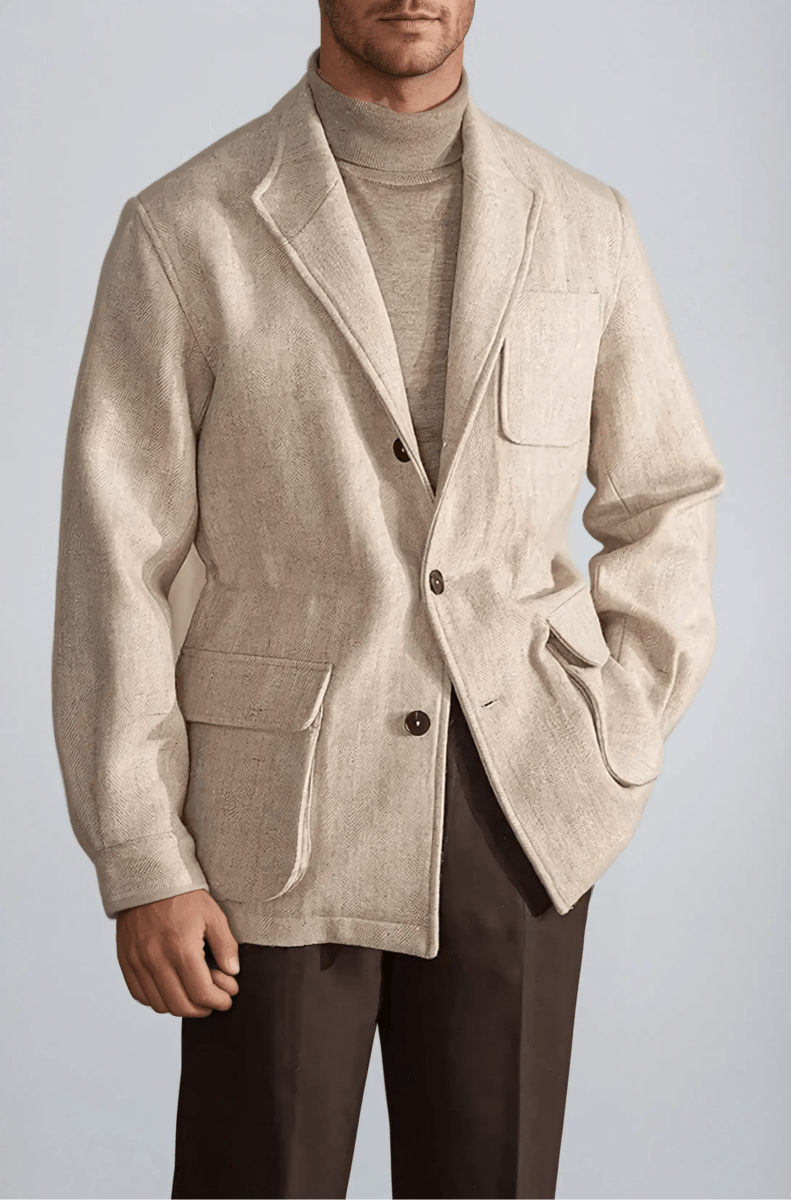 Wool Jacket Beige - Benjamin New York