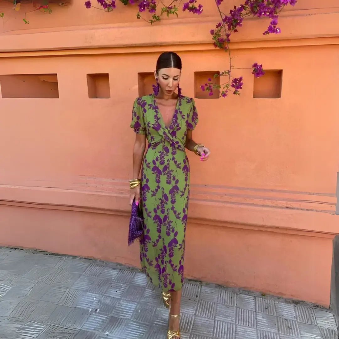 Violet | Vintage - Inspired Floral Midi Dress - Benjamin New York