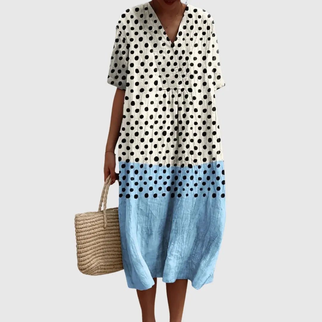 Millie | Polka Dot Dip - Dye Midi Dress - Benjamin New York