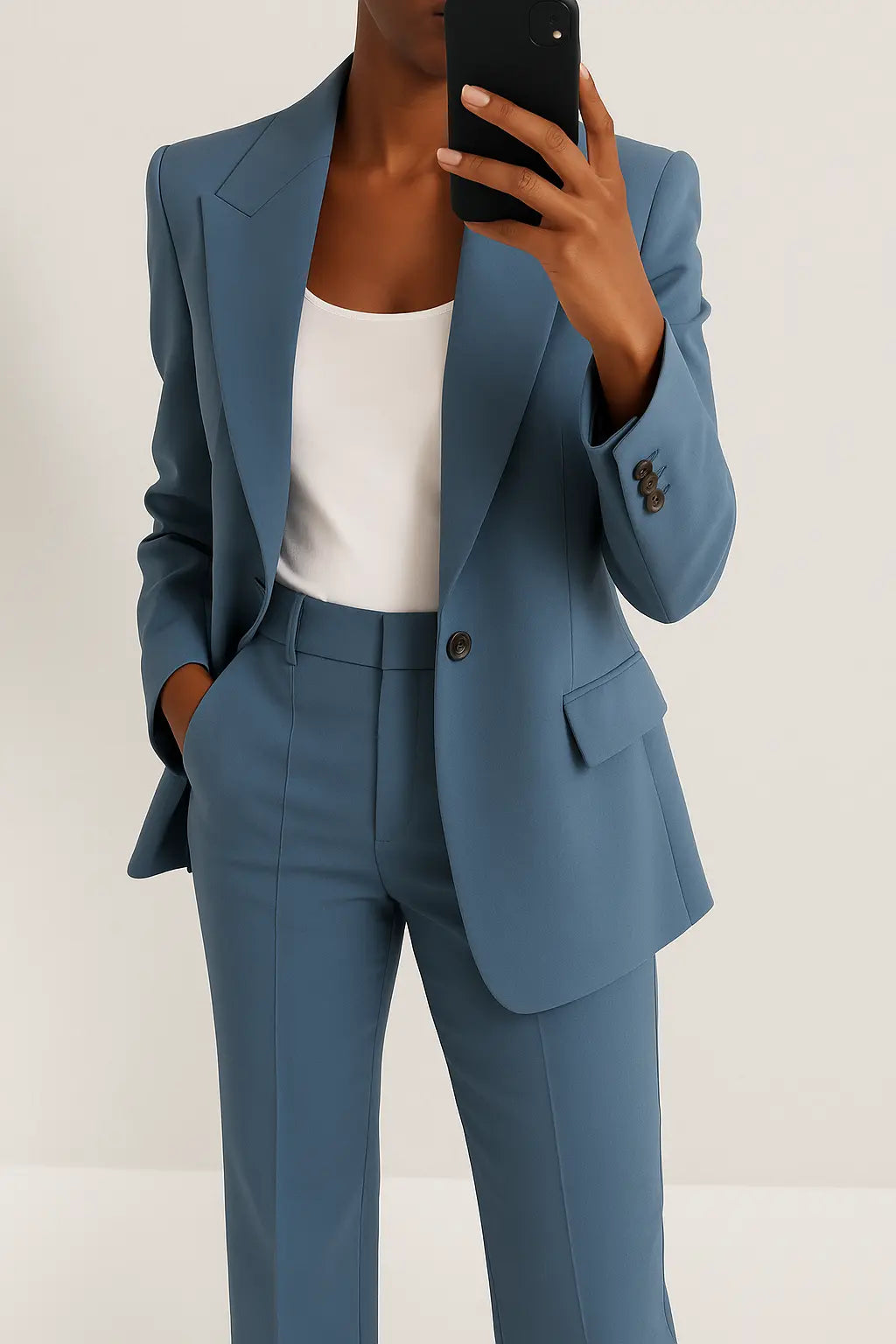 Isla | Tailored Blue Power Suit Set - Benjamin New York