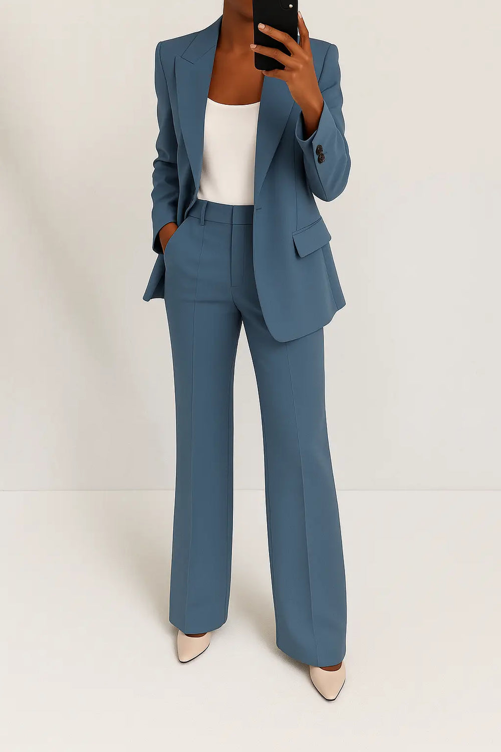 Isla | Tailored Blue Power Suit Set - Benjamin New York