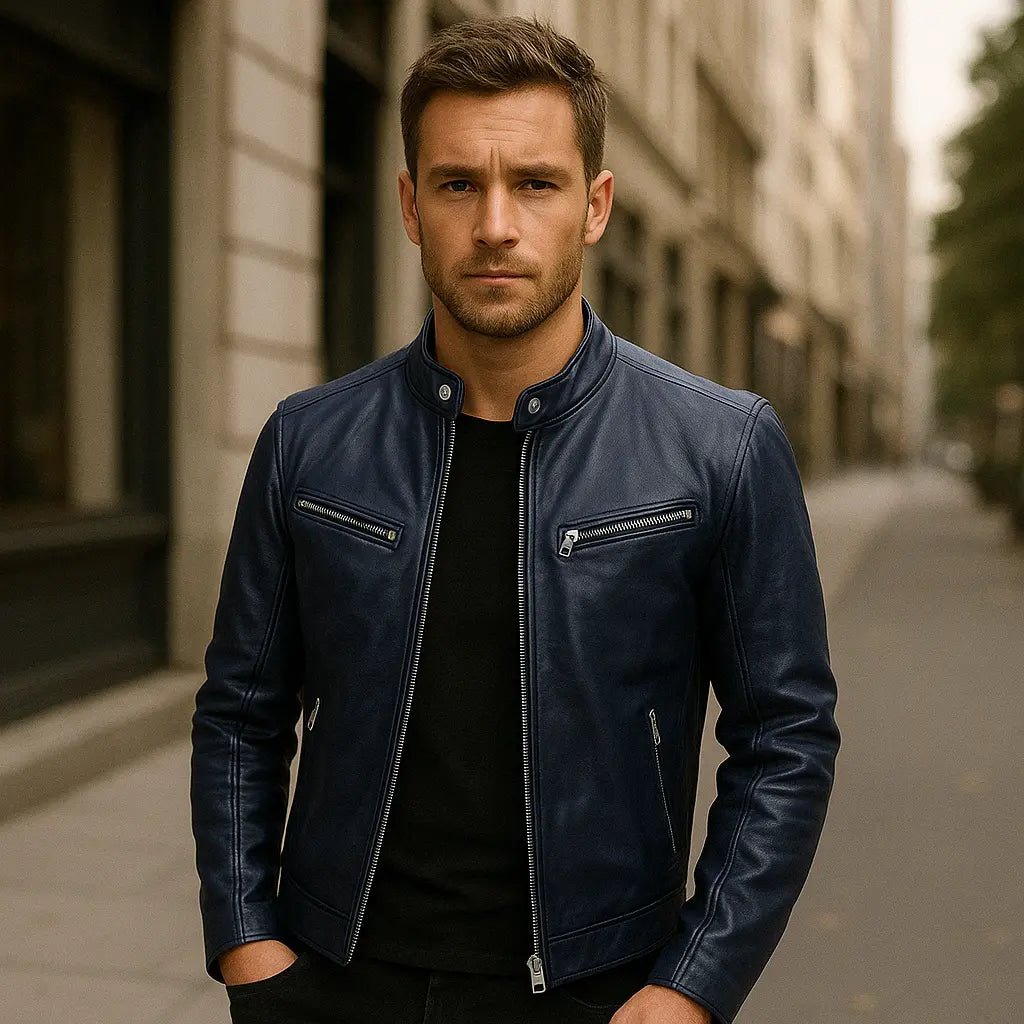 Victor | Casual Leather Jacket: Timeless Design and Comfort - Benjamin New York