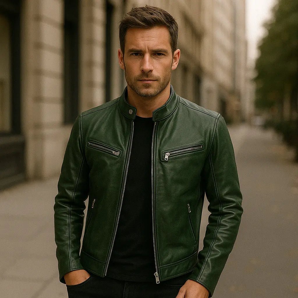 Victor | Casual Leather Jacket: Timeless Design and Comfort - Benjamin New York