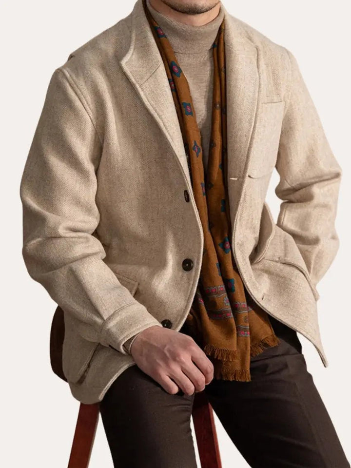Wool Jacket Beige - Benjamin New York