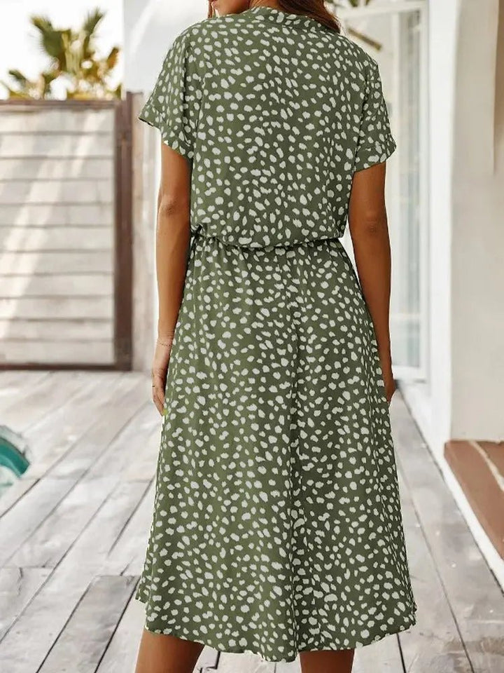 Georgia | Soft - Spotted Button - Up Midi Dress - Benjamin New York