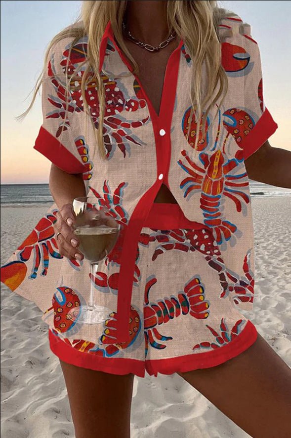 Sophia | Lobster Art Linen Co‑ord - Benjamin New York