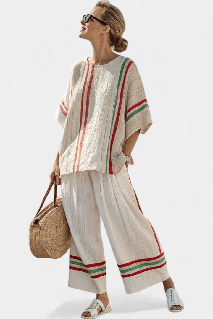Truvane | Comfortable Boho Print Blouse & Loose - Fit Pants - Benjamin New York