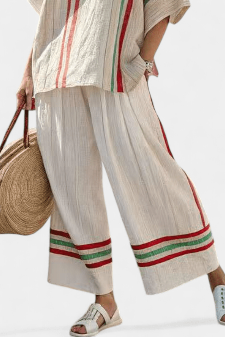 Truvane | Comfortable Boho Print Blouse & Loose - Fit Pants - Benjamin New York