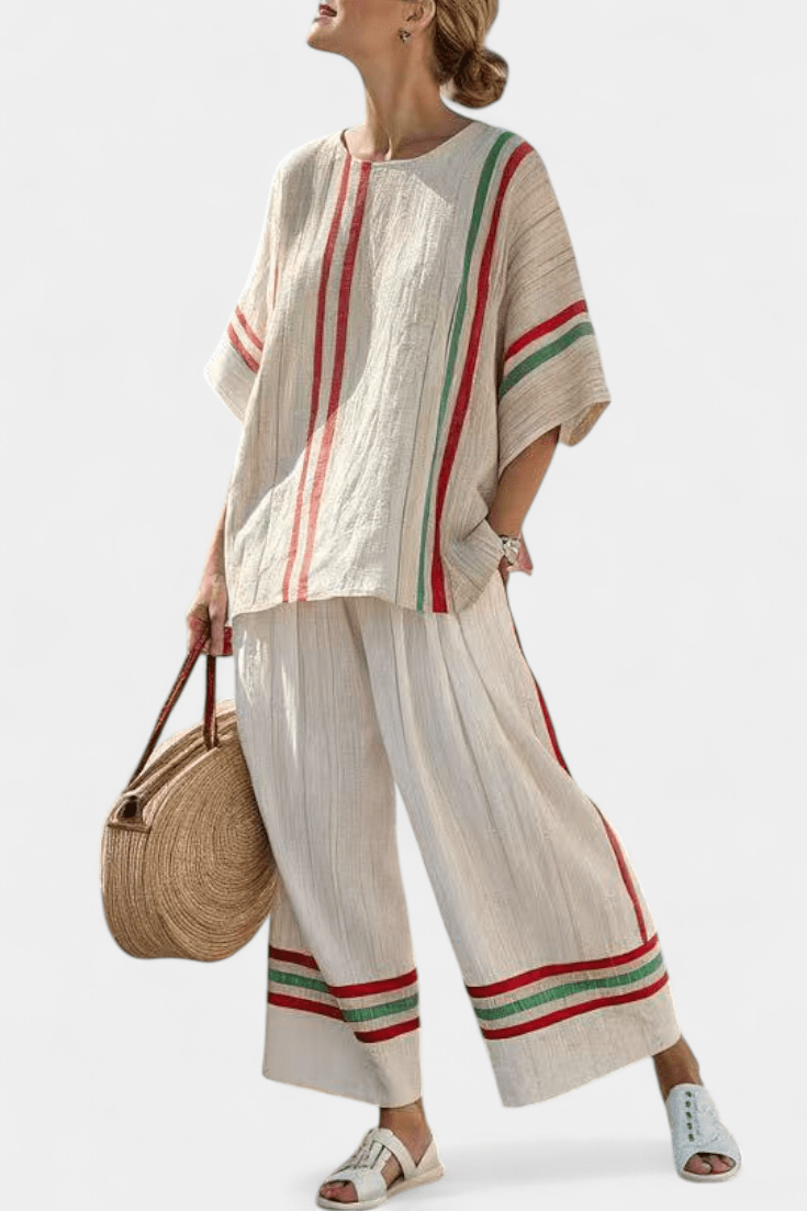 Truvane | Comfortable Boho Print Blouse & Loose - Fit Pants - Benjamin New York