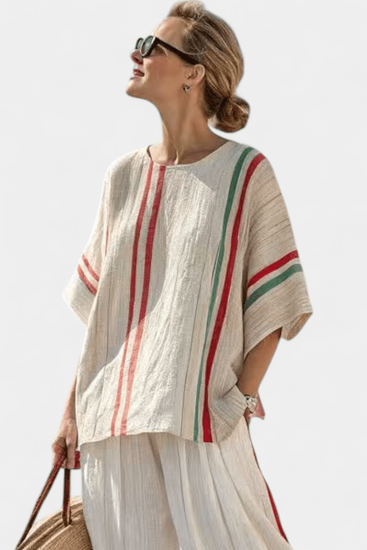 Truvane | Comfortable Boho Print Blouse & Loose - Fit Pants - Benjamin New York