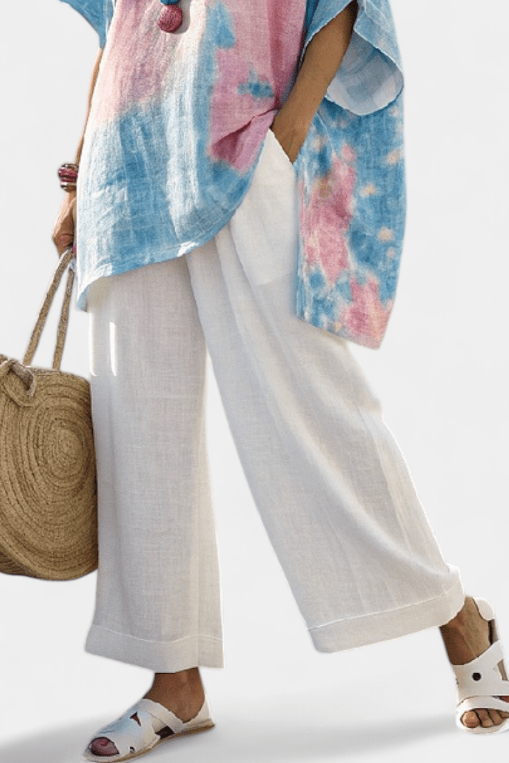 Vantrel | Comfortable Relaxed Linen Top & Striped Bamboo Pants - Benjamin New York