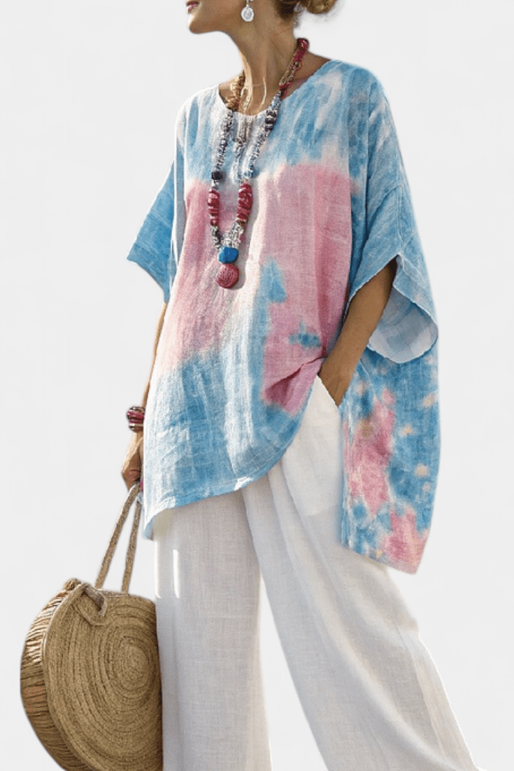 Vantrel | Comfortable Relaxed Linen Top & Striped Bamboo Pants - Benjamin New York