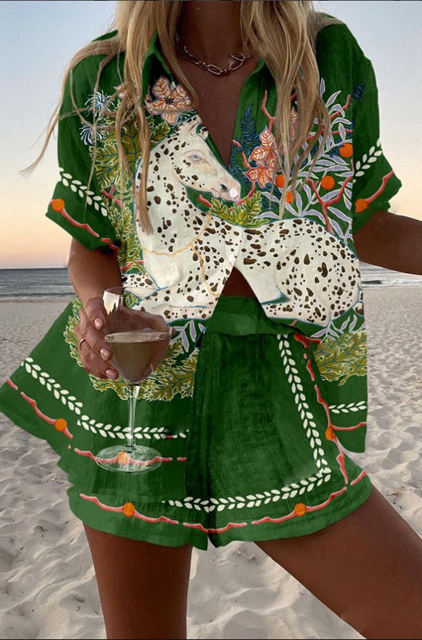 Beatrice | Horse Print Linen Co‑ord - Benjamin New York