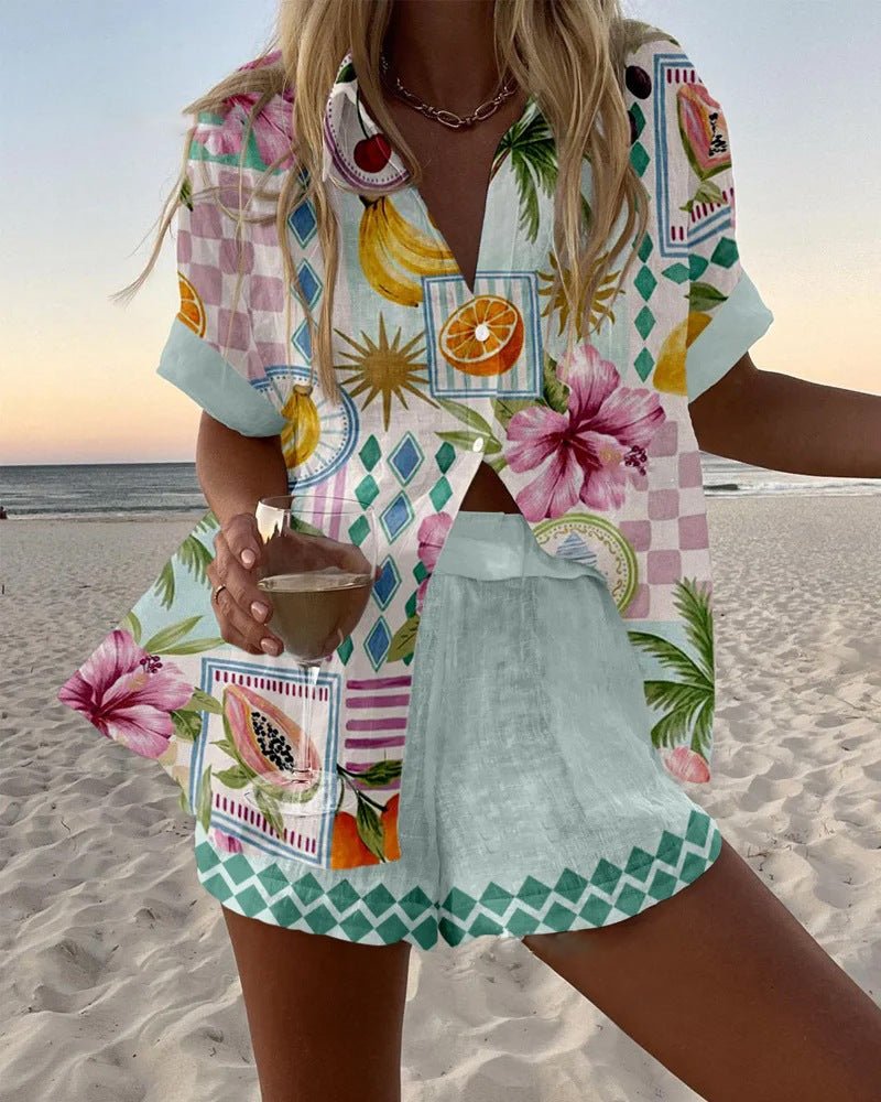 Eleanor | Fruit Print Linen Set - Benjamin New York